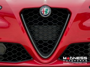 Alfa Romeo Giulia Front Emblem Frame Cover - Carbon Fiber